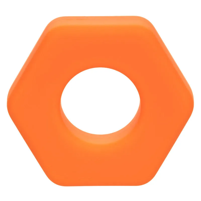 Alpha Liquid Silicone Prolong Sexagon Ring -  Orange