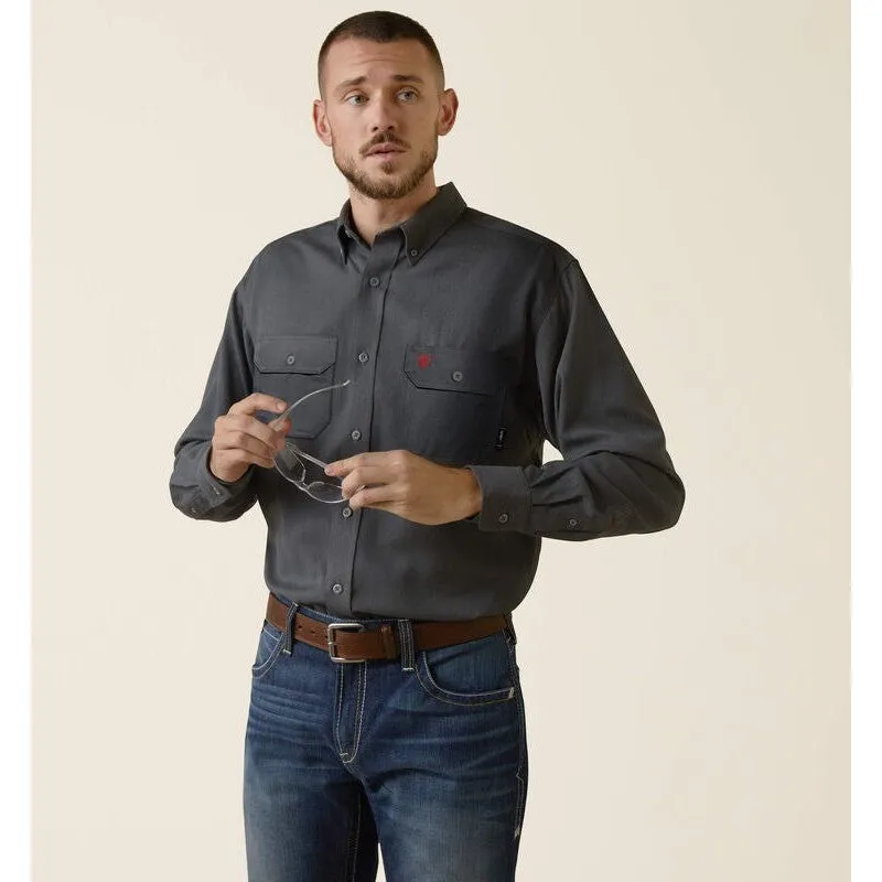 Ariat Men's Flame Resistant Air Inherent Flame Resist Work Shirt Charcoal - 10040901