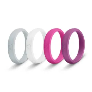 botthms Fashionable Ladies Silicone Ring Set - 4 Rings