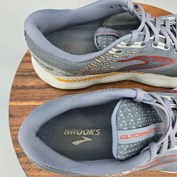 Brooks Glycerin GTS 20 Shoes Men's 12.5 D Gray Orange Running Athletic Sneakers