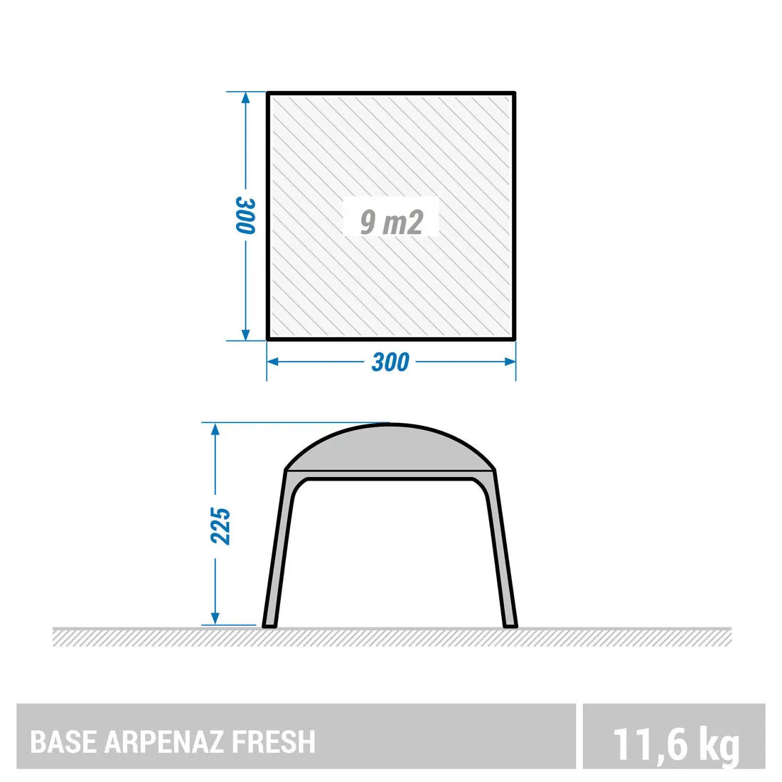 Camping Living Room with Poles Arpenaz Base Fresh 10-Person