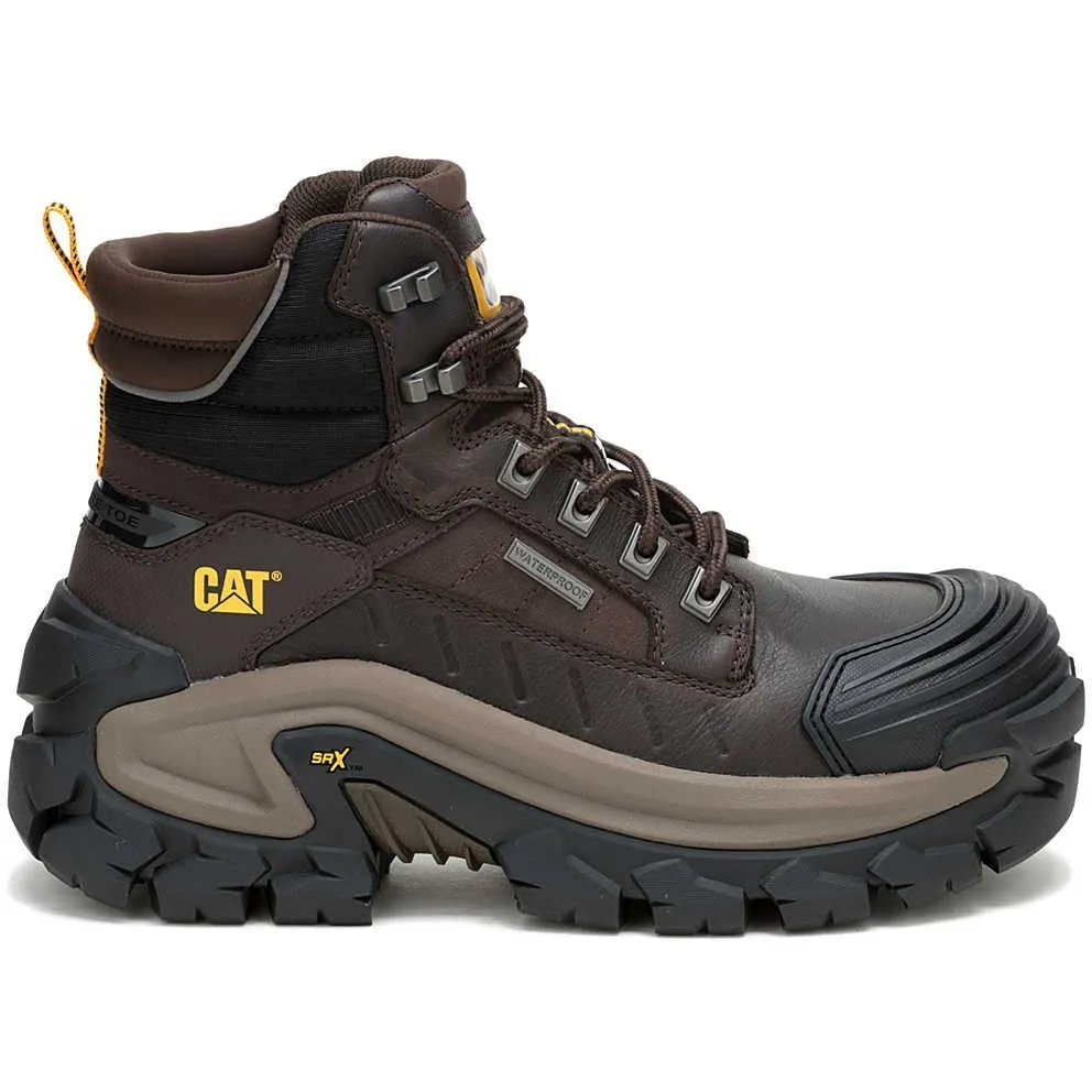 Cat Men's Invader Max Comp Toe WP Slip Resistant Work Boot -Coffee- P91729
