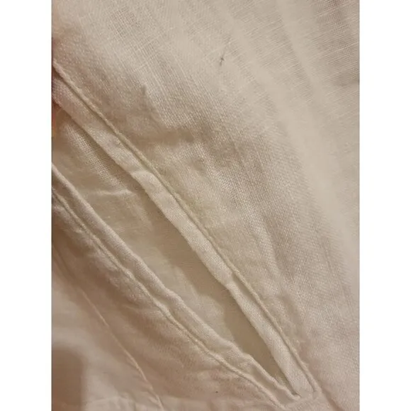 Chico's Alabaster 3/4 Sleeve Front Zip Linen Modern Shirt Jacket Size 3 USA 18