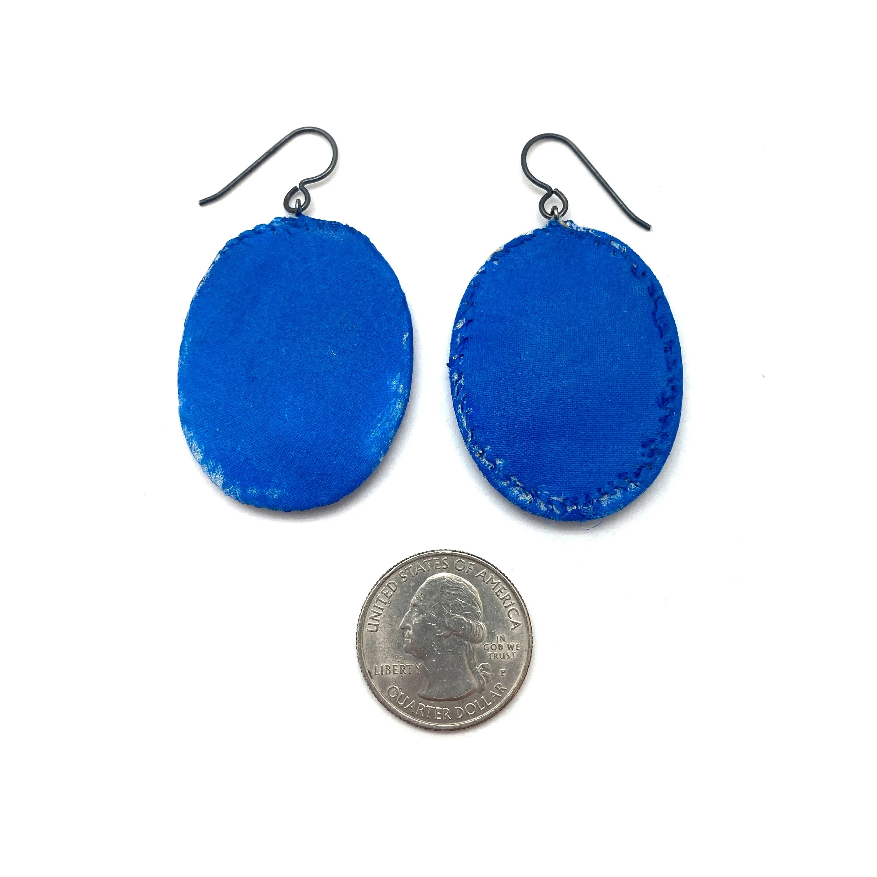 Cobalt Blue Oval Earrings