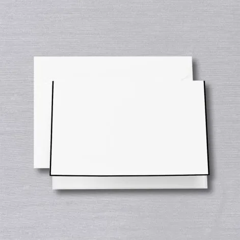 Crane and Co. Black Bordered Pearl White Notes