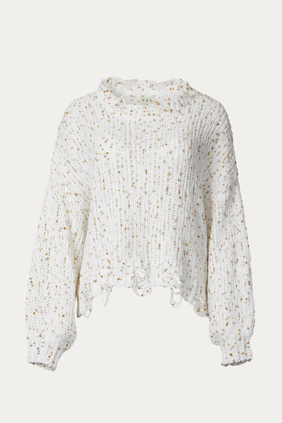 DISTRESSED KNIT CONFETTI SWEATER