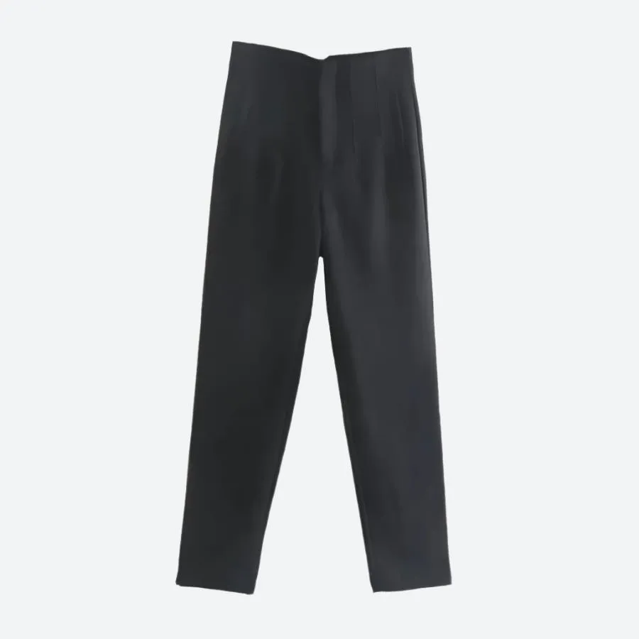 Elegant High-Waist Tailored Dress Trousers