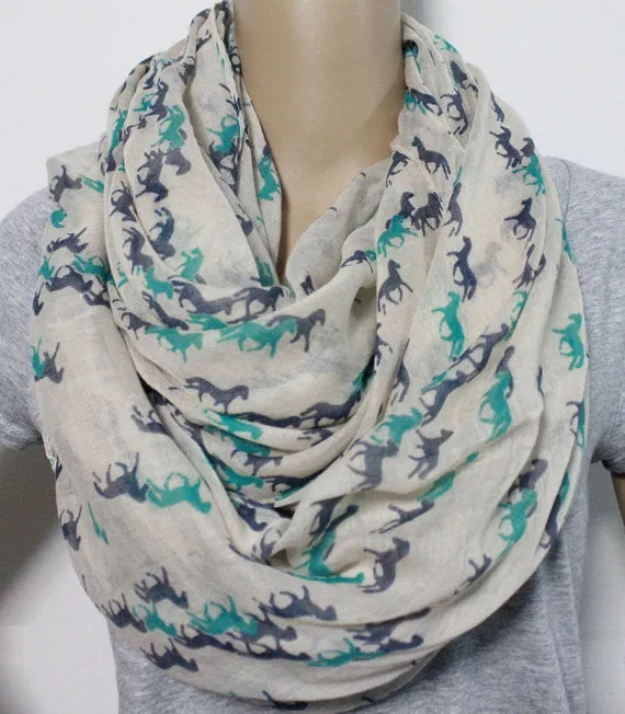 Fashionable Horse Infinity Scarf
