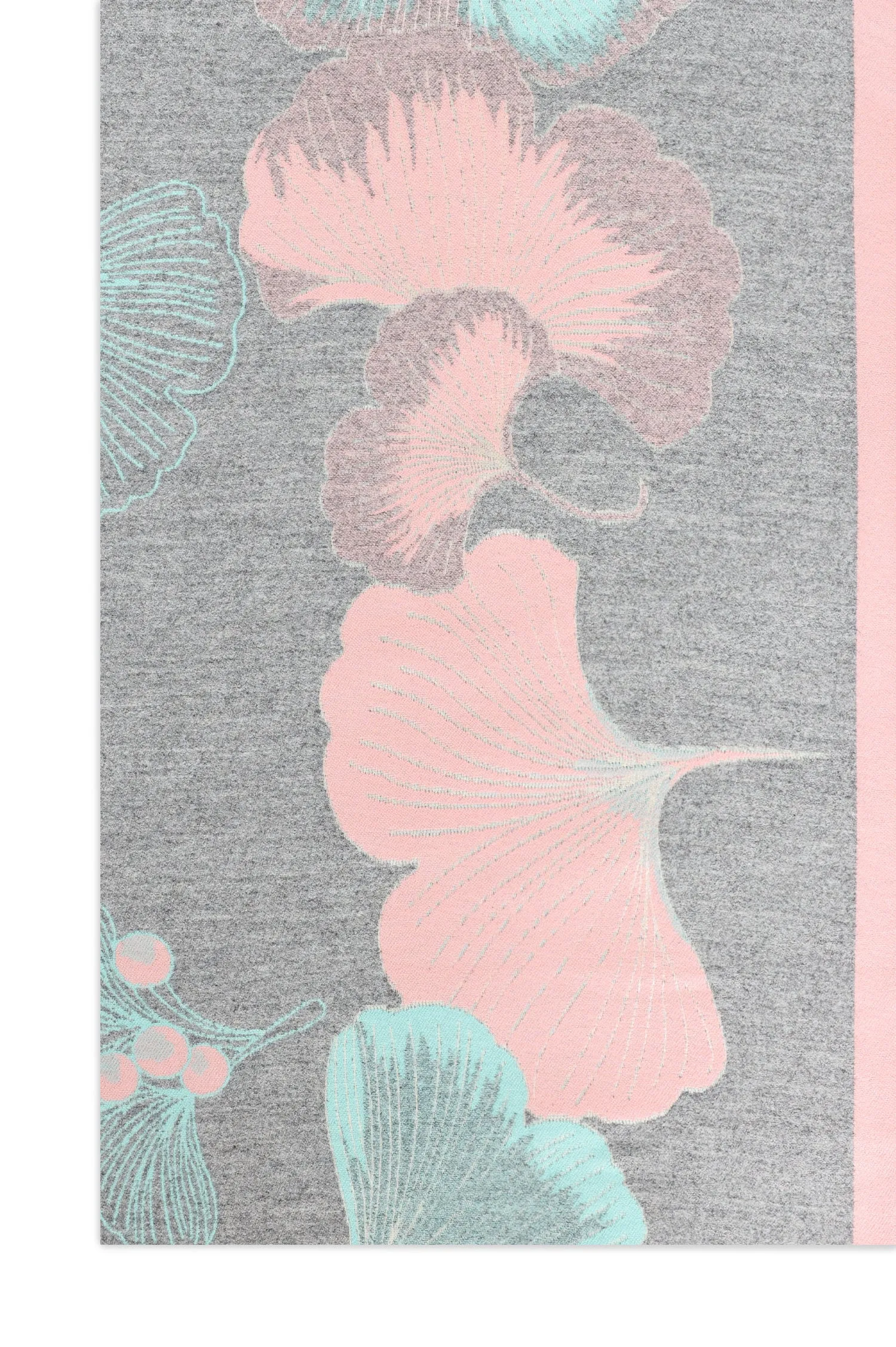 FLORAL NOIR WRAP-GREY-PINK