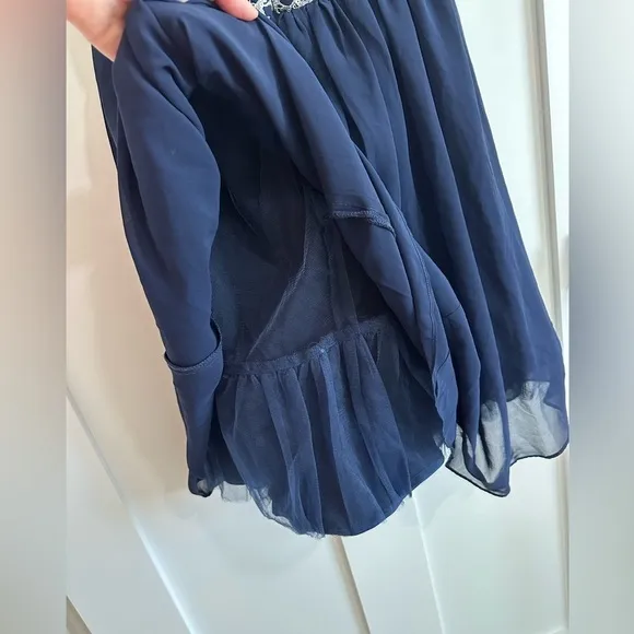 GB Gianni Bini Navy Blue Formal Dress, Small, High-Low Hem, Hoco, prom, formal