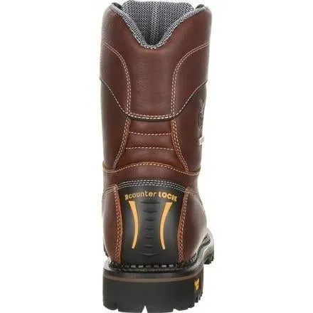 Georgia Men's AMP LT 9" Logger Low Heel Waterproof Work Boot -  Brown - GB00237