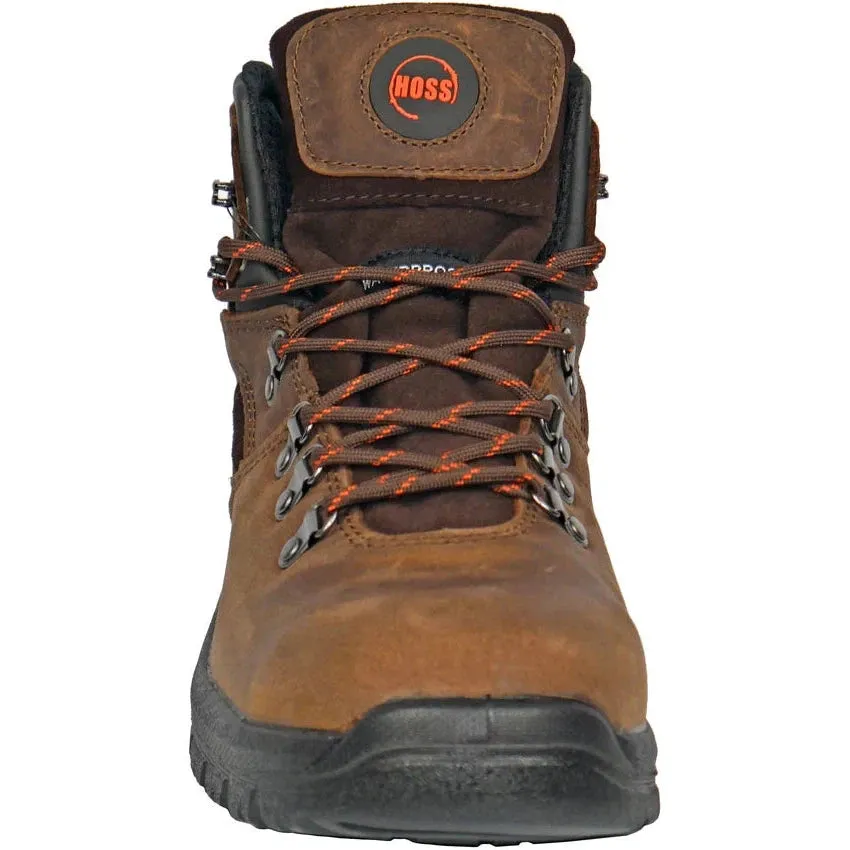 Hoss Men's Adam 6" Steel Toe Waterproof Slip Resistant Work Boot - Brown 60421