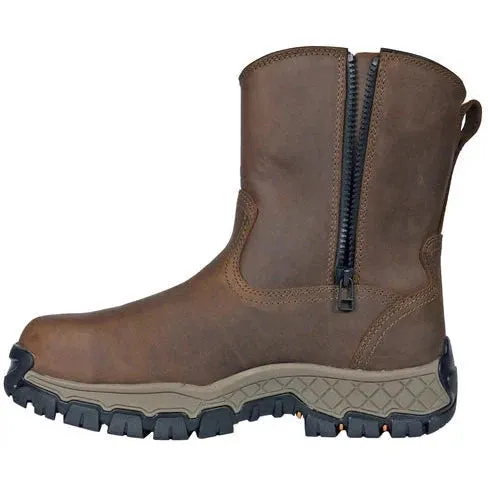 Hoss Men's Recon 8" Comp Toe WP Slip Resistant Wellington Work Boot - Brown 84012