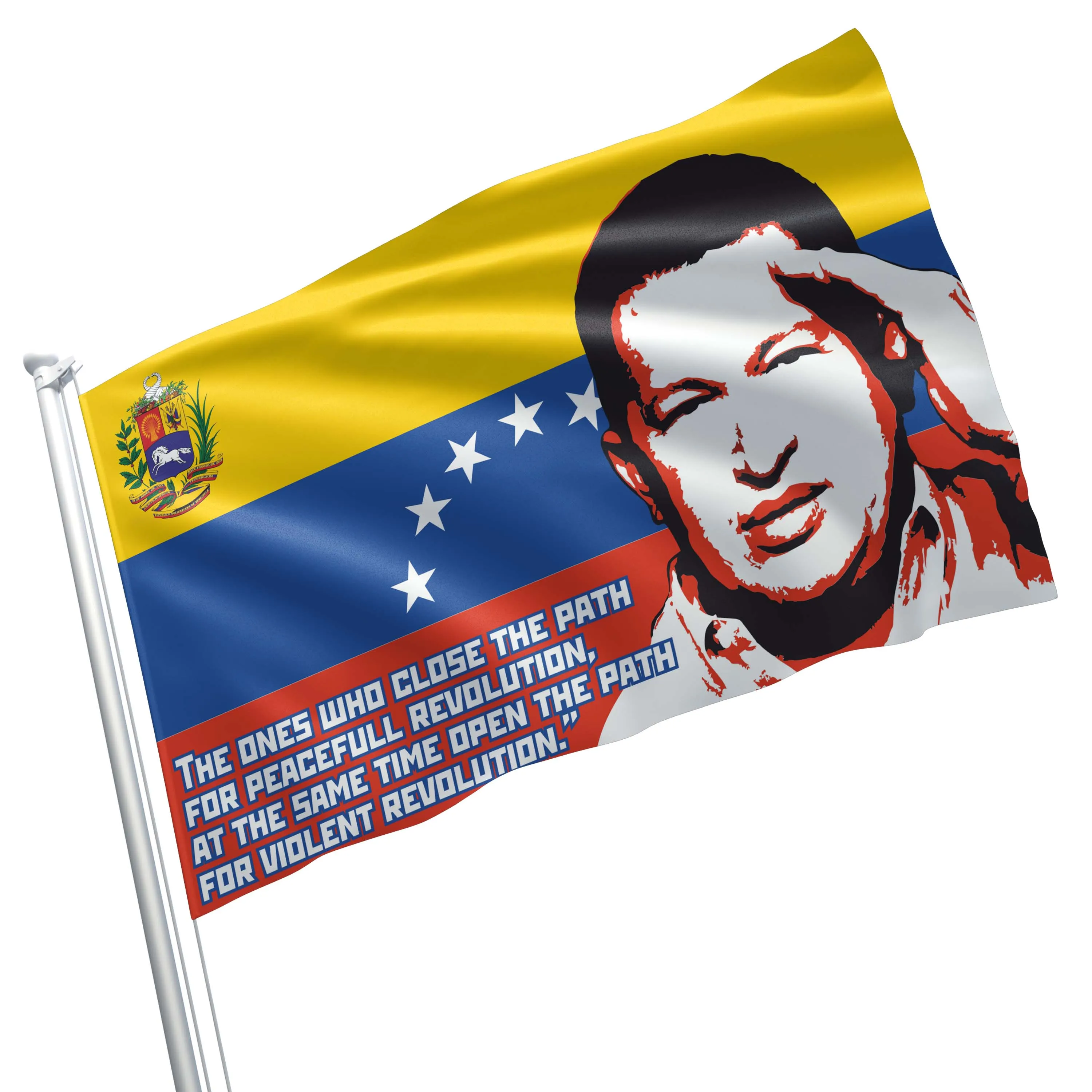 Hugo Chavez Venezuela President Flag Banner