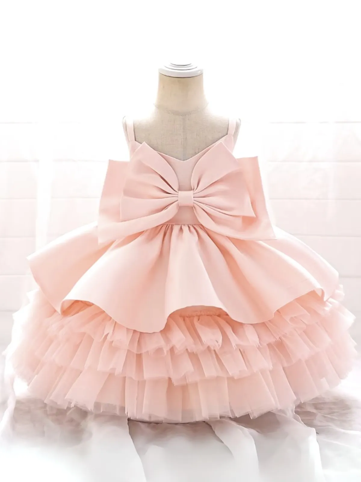 Layered Ruffle Bow Princess Dress