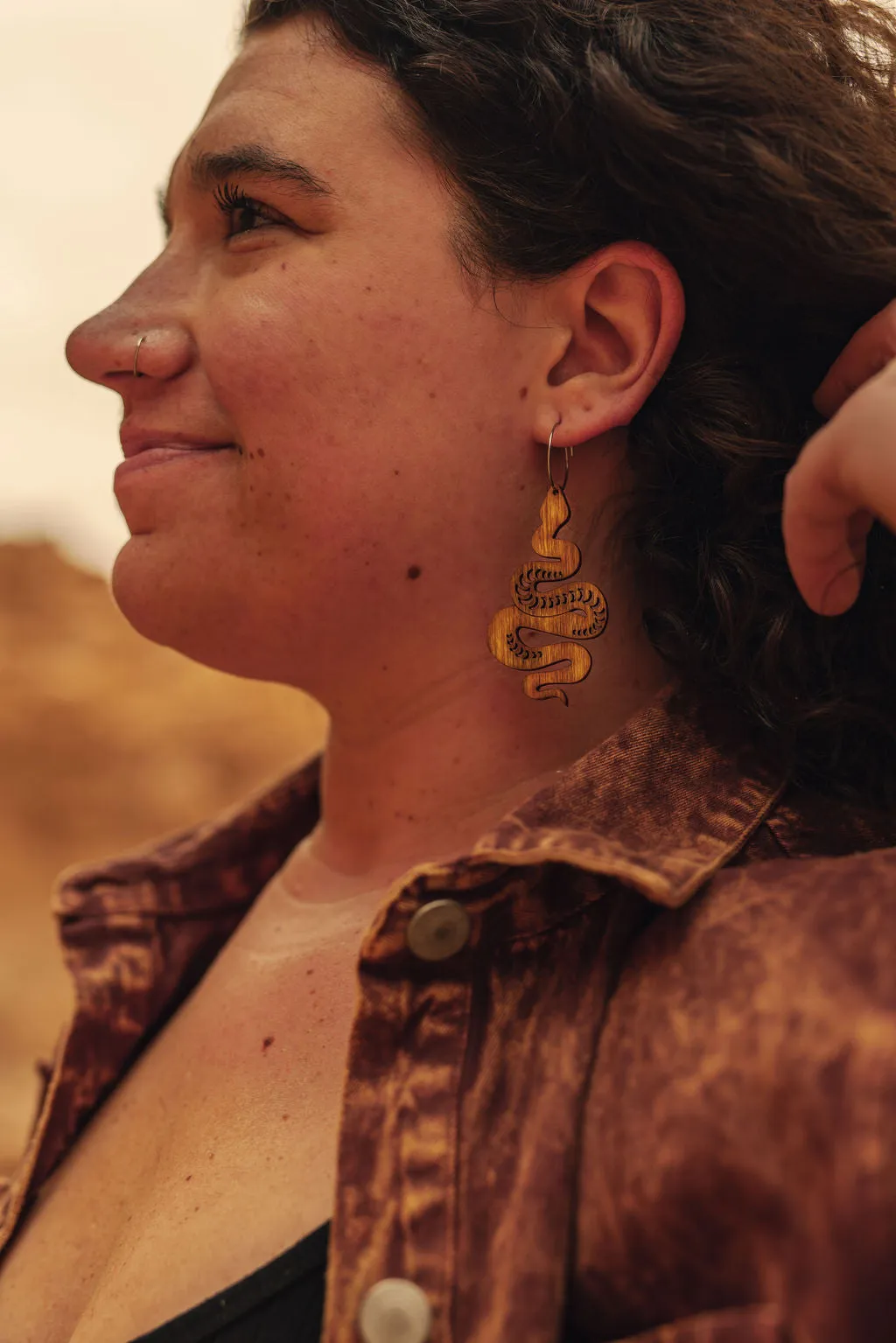 Natural Wood Earrings | SNAKES