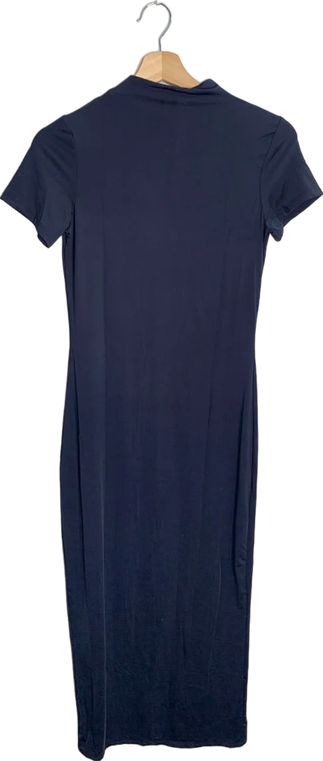 New Look Navy Blue Slinky Turtle Neck Dress UK 8