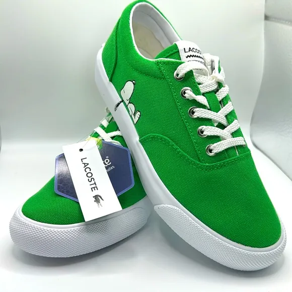 NWT Lacoste Peanuts Sneakers- Girls Size 13