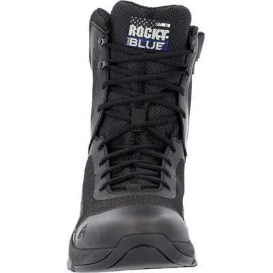 Rocky Men's Code Blue 8" Soft Toe Slip Resist Service Boot- Black- RKD0124