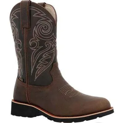 Rocky Men's Monocrepe 12" Steel Toe WP Western Boot -Chocolate- RKW0434