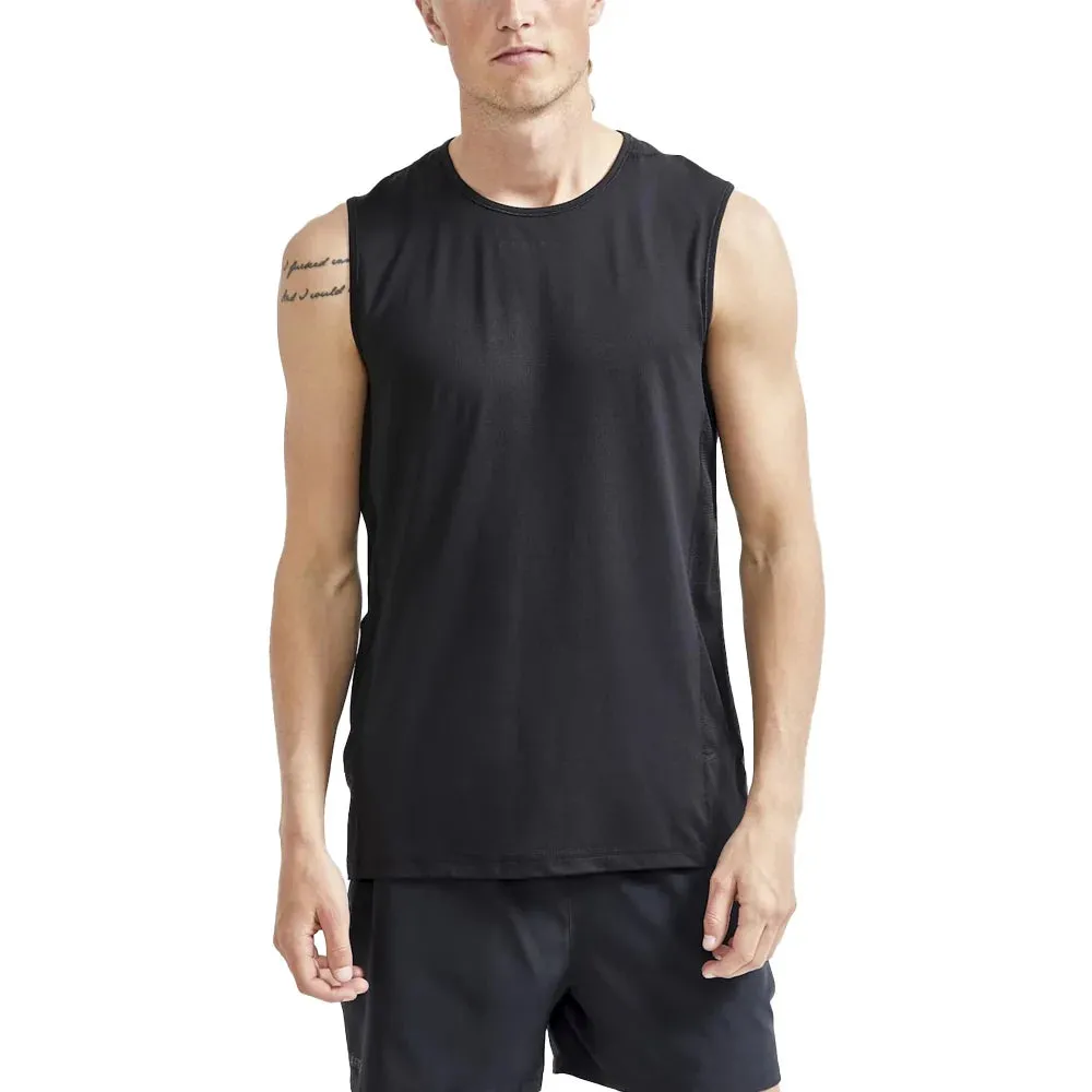 SMANICATO CRAFT ANTISUDORE CANOTTA UOMO MAGLIA MAN TEE SPORTWEAR NERA