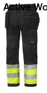 Snickers 6931 Flexi Work High Visibility Work Trousers with Holster Pockets - Class 1 Workwear