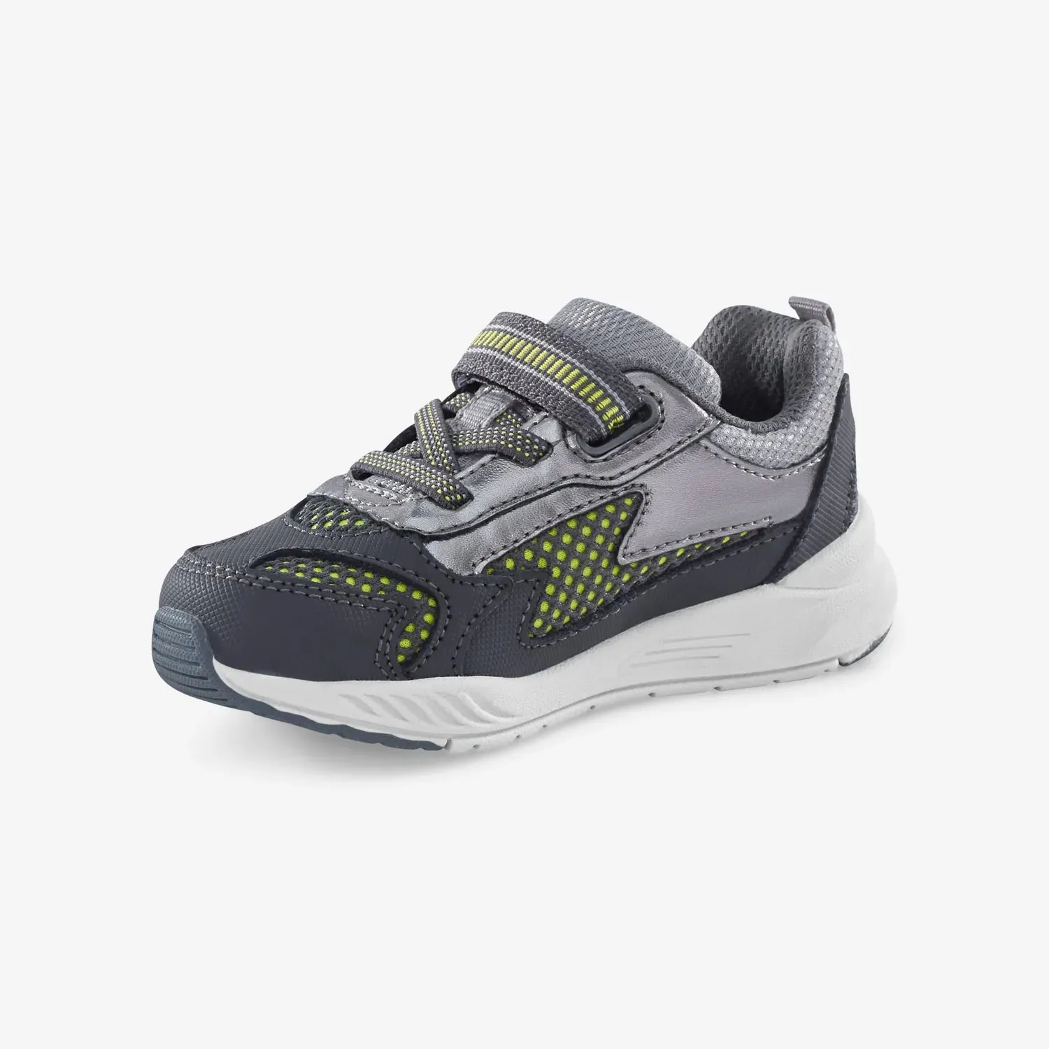 Stride Rite Light-Up Zips Cosmic Sneaker - Grey/Neon