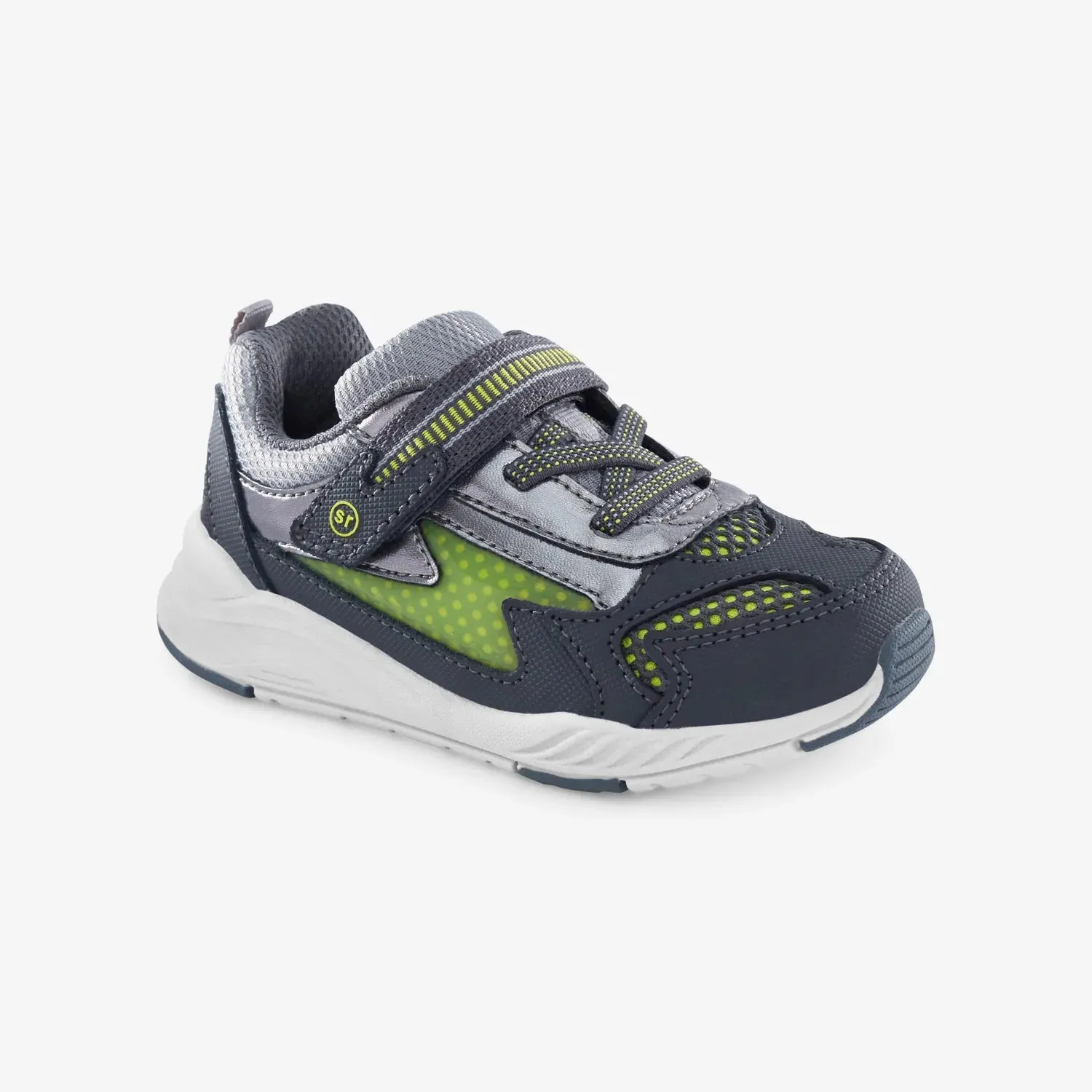 Stride Rite Light-Up Zips Cosmic Sneaker - Grey/Neon