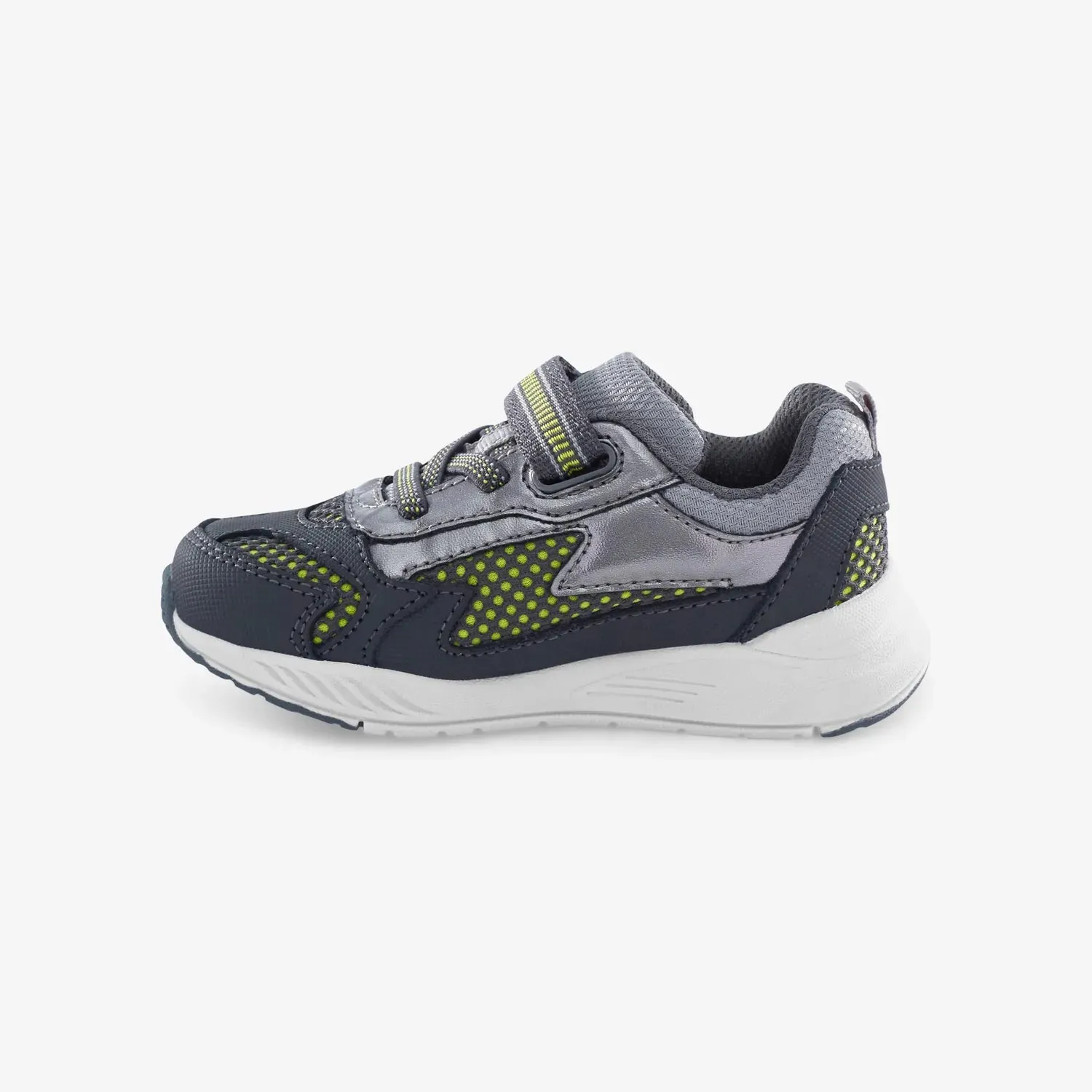 Stride Rite Light-Up Zips Cosmic Sneaker - Grey/Neon