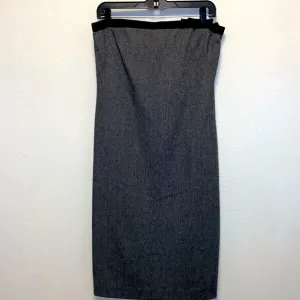 Theory SIZE 10 NTW CHARCOAL GRAY LINED STRAPLESS BOW FORMAL DRESS: 4998